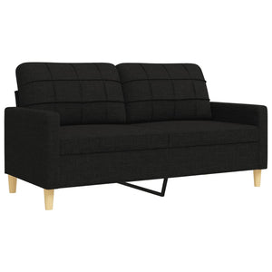 Schwarze 4-teilige Sofagarnitur mit Hocker