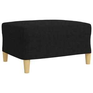 Schwarze 4-teilige Sofagarnitur mit Hocker