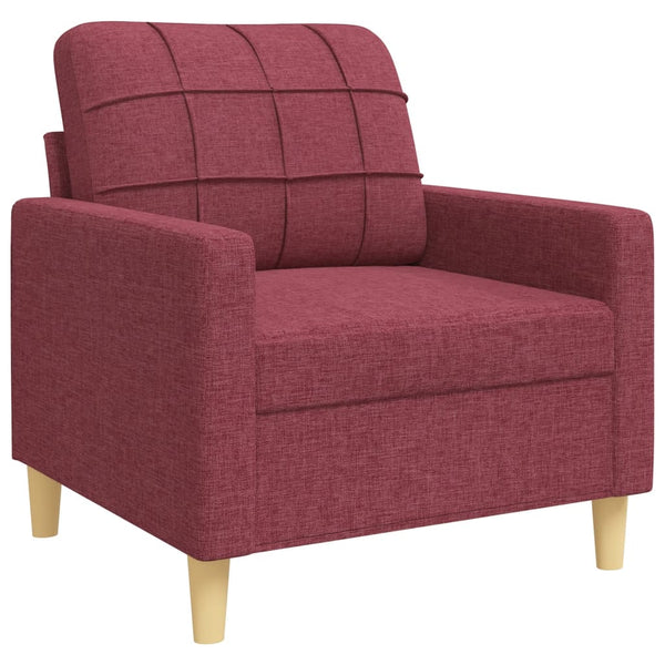 4-tlg. Sofagarnitur Weinrot mit Hocker