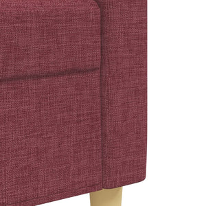4-tlg. Sofagarnitur Weinrot mit Hocker
