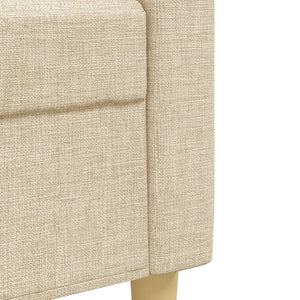 3-tlg. Sofagarnitur Creme mit Hocker