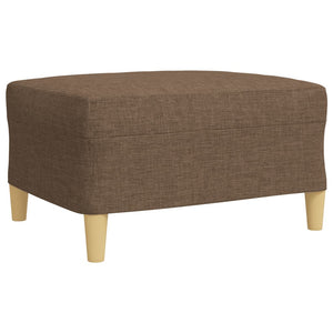 3-tlg. Sofagarnitur mit Hocker, Braun