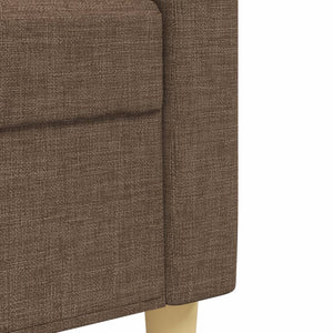 3-tlg. Sofagarnitur mit Hocker, Braun