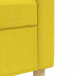 3-tlg. Hellgelbe Sofagarnitur mit Hocker