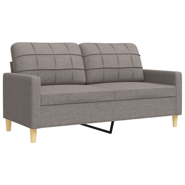 3-teilige Sofagarnitur mit Hocker, Taupe