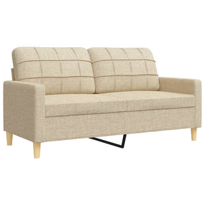 2-teilige Sofagarnitur Creme Stoff