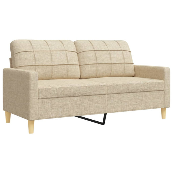 2-teilige Sofagarnitur Creme Stoff