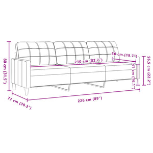 3-tlg. Sofagarnitur Hellgrau mit Hocker