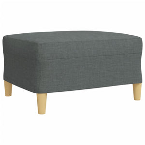 3-tlg. Sofagarnitur Dunkelgrau mit Hocker