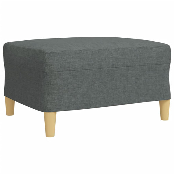 3-tlg. Sofagarnitur Dunkelgrau mit Hocker