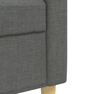 3-tlg. Sofagarnitur Dunkelgrau mit Hocker