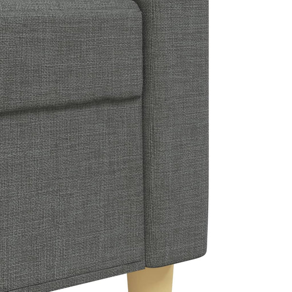 3-tlg. Sofagarnitur Dunkelgrau mit Hocker