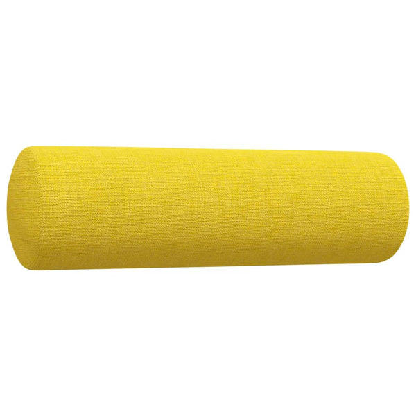 3-tlg. Sofagarnitur Hellgelb mit Hocker