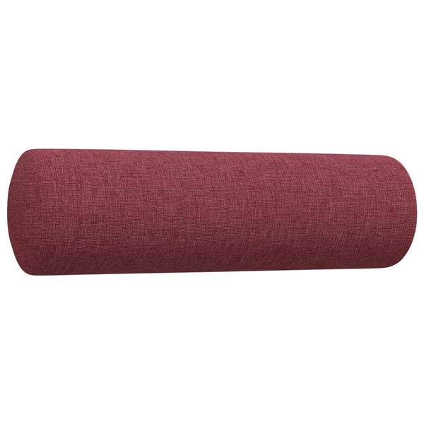 3-tlg. Sofagarnitur Weinrot mit Hocker & Kissen