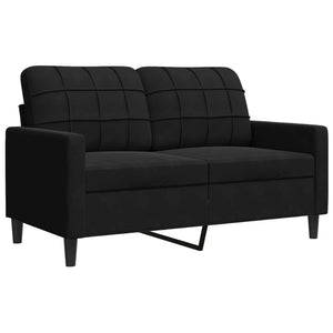 Schwarze Samt Sofagarnitur 3-teilig mit Kissen