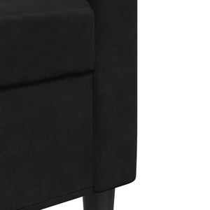 Schwarze Samt Sofagarnitur 3-teilig mit Kissen