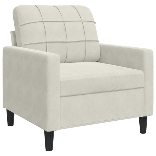 3-teilige Sofagarnitur Creme Samt