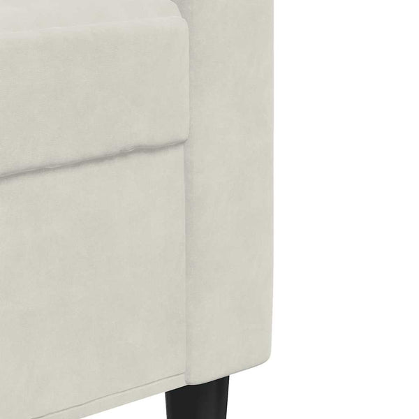 3-teilige Sofagarnitur Creme Samt