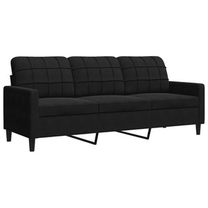 Schwarze Samt Sofagarnitur 4-teilig mit Kissen
