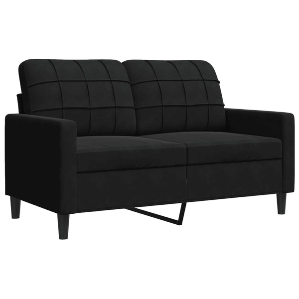 Schwarze Samt Sofagarnitur 4-teilig mit Kissen