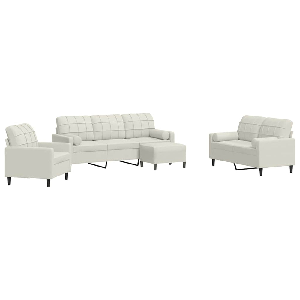 4-tlg. Sofagarnitur Creme Samt