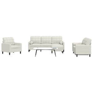 4-tlg. Sofagarnitur Creme Samt