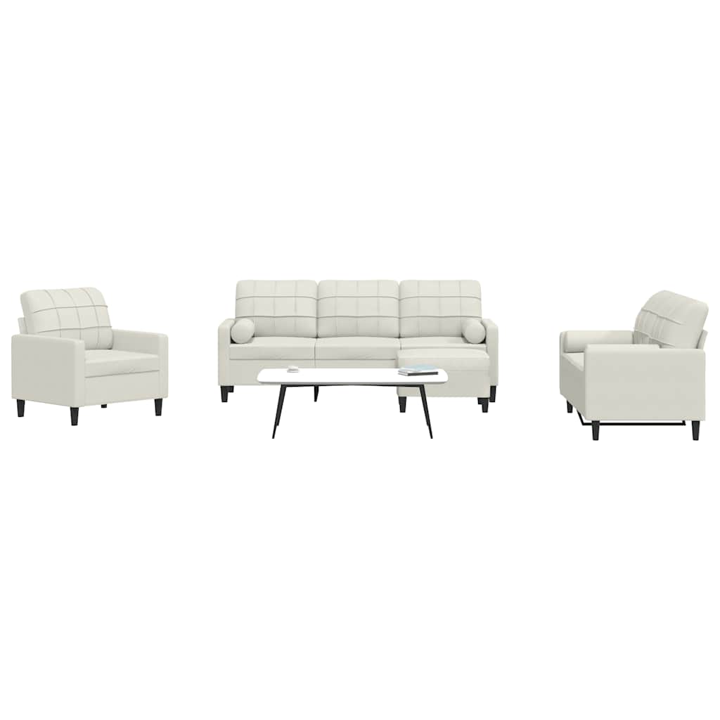 4-tlg. Sofagarnitur Creme Samt