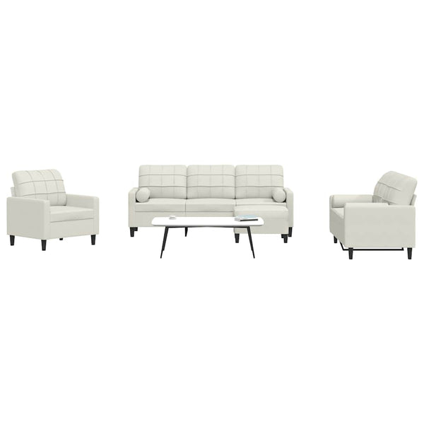 4-tlg. Sofagarnitur Creme Samt