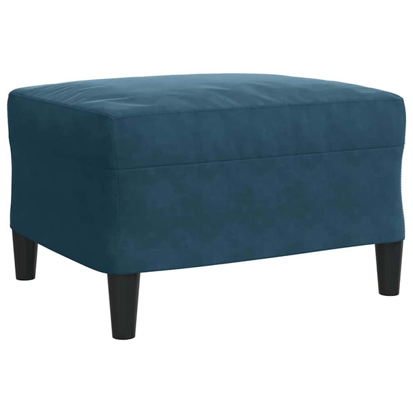 4-tlg. Samt Sofagarnitur Blau mit Kissen