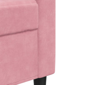 2-tlg. Sofagarnitur Rosa Samt mit Kissen