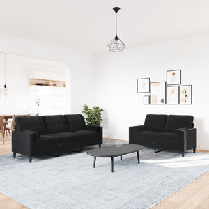 Schwarze Samt Sofagarnitur 2-teilig