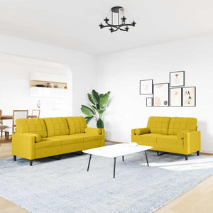 2-tlg. Sofa Set Gelb Samt