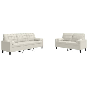 2-tlg. Sofa-Set Creme Samt