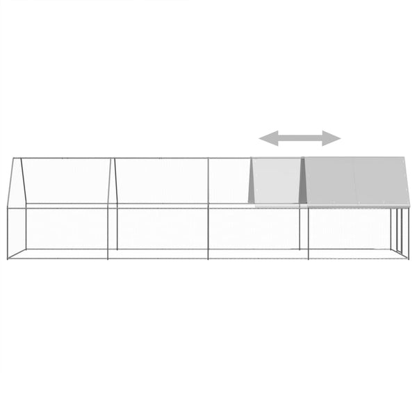 Hühnerkäfig Verzinkt 2x8x2 m