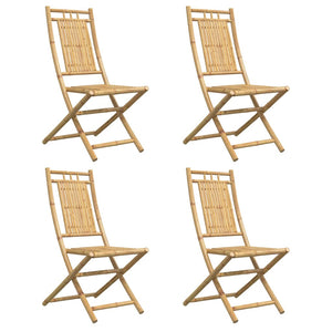 Bambus Gartenstühle 4er Set Klappbar