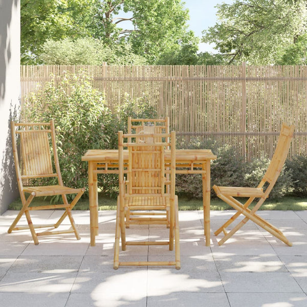 Bambus Gartenstühle 4er Set Klappbar