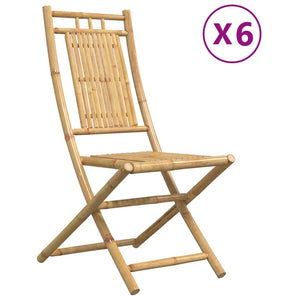 Klappbare Gartenstühle 6er Set Bambus