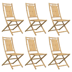 Klappbare Gartenstühle 6er Set Bambus