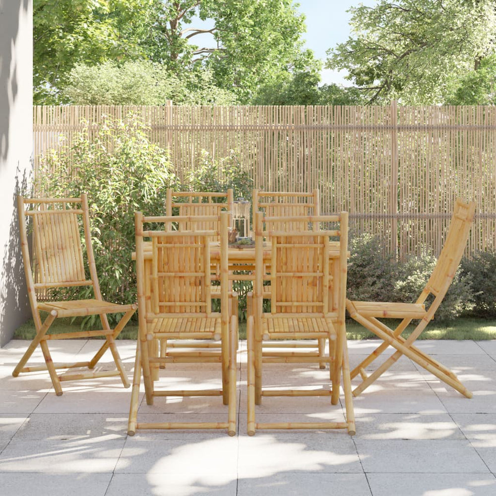 Klappbare Gartenstühle 6er Set Bambus