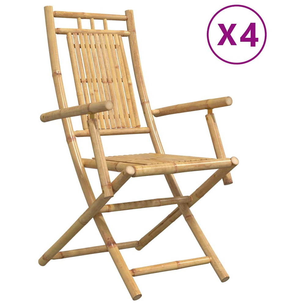 Klappbare Gartenstühle 4er Set Bambus