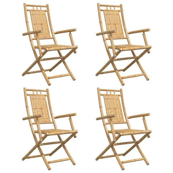 Klappbare Gartenstühle 4er Set Bambus