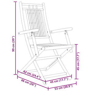 Klappbare Gartenstühle 4er Set Bambus