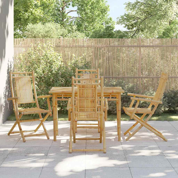 Klappbare Gartenstühle 4er Set Bambus