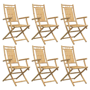 Klappbare Gartenstühle 6er Set Bambus
