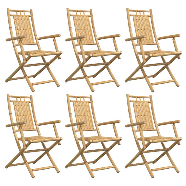Klappbare Gartenstühle 6er Set Bambus