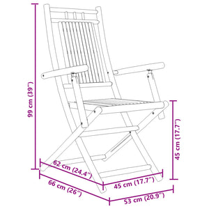 Klappbare Gartenstühle 6er Set Bambus