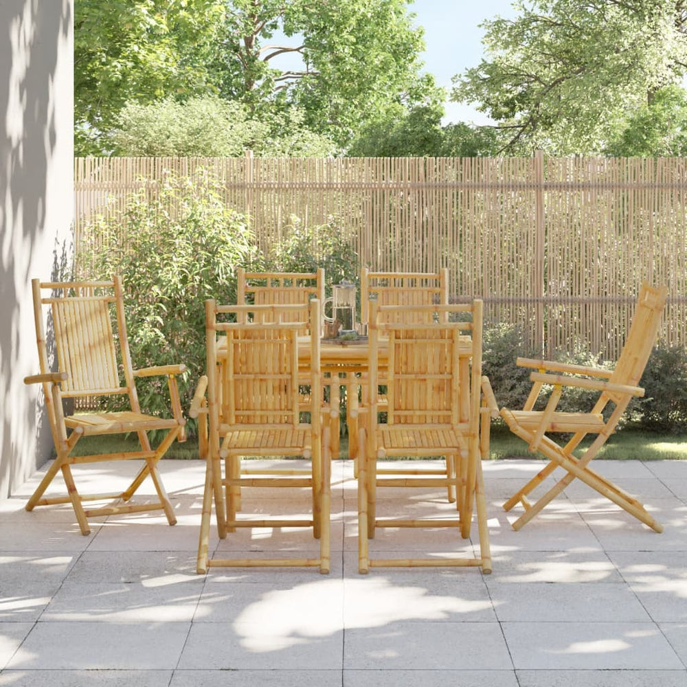 Klappbare Gartenstühle 6er Set Bambus