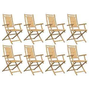 Klappbare Gartenstühle 8er Set Bambus