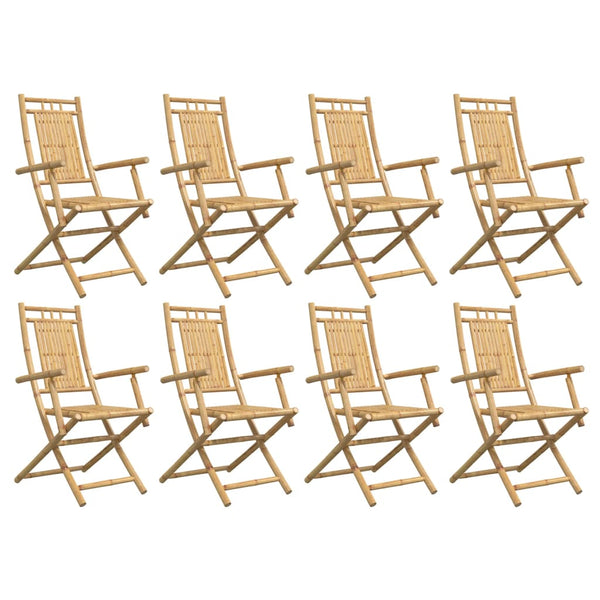 Klappbare Gartenstühle 8er Set Bambus