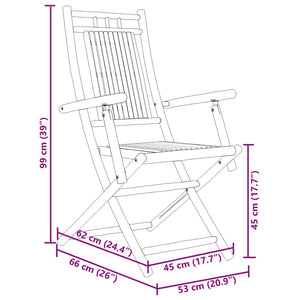Klappbare Gartenstühle 8er Set Bambus